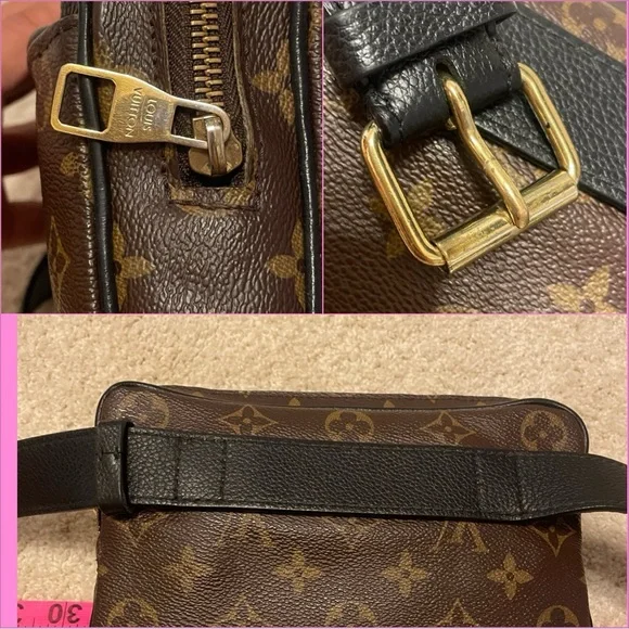 Louis Vuitton uniform waist belt bag bumbag monogram black leather large unisex - Picture 10 of 16